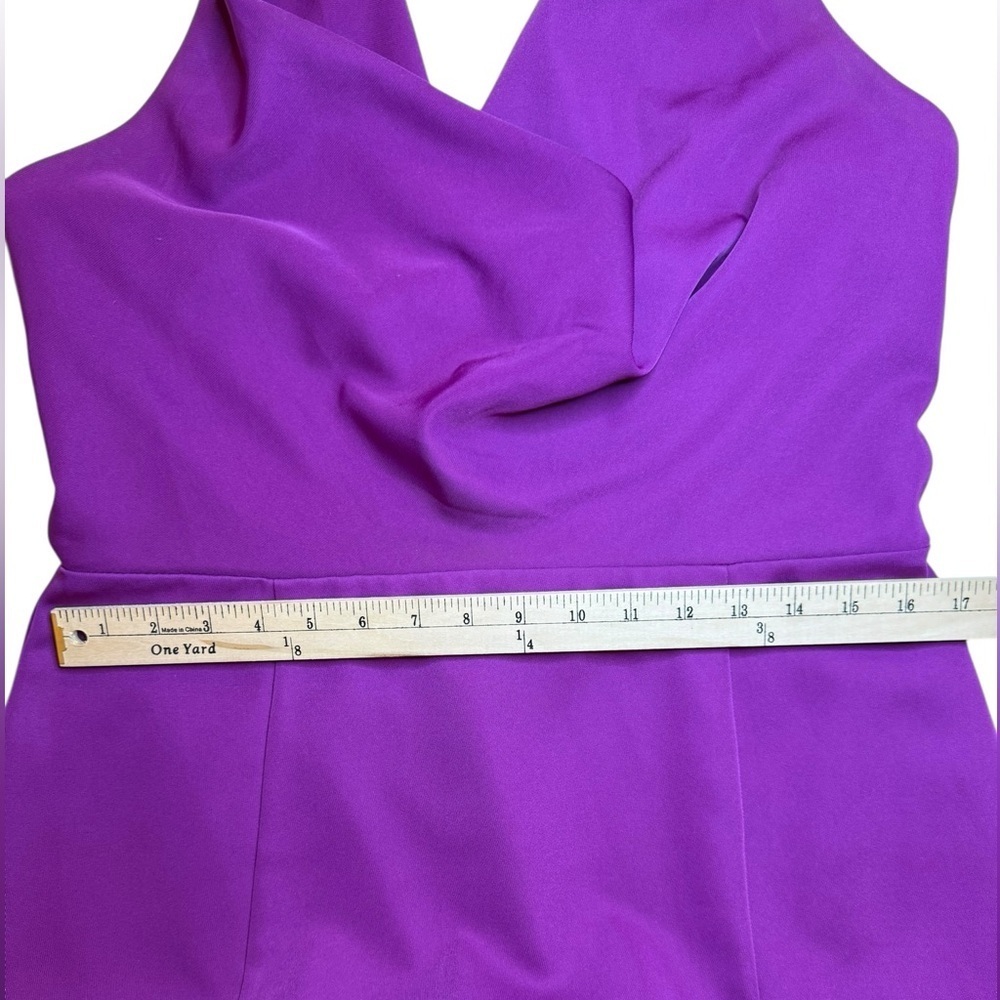 Harlyn Orchid Fit and Flare Halter Dress Plunging Drape Neckline Open Back XL - Picture 12 of 12